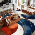 thumbnail image 5 of 3x5Ft Area Rugs Navy Blue Burnt Orange Non-Skid Rubber Backing Large Rectangle Rugs - Living Room Bedroom Home Office, Modern Boho Art Geometric Indoor Floor Mat Carpets Washable Rug, 5 of 9
