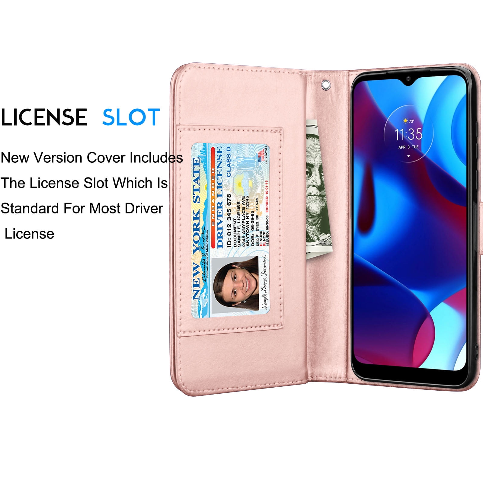  for Motorala Moto G Pure Wallet Case Men Women ID Credit Card  Hold Cover Dual Layer Hybrid Soft TPU & Hard PC All-Round Protection  Shockproof Case for Moto G Pure Forest
