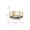 thumbnail image 2 of Titanium Flat Band 14k Gold Inlay 8mm Polished Band Ring Size 7 - Band Style Ring for Women and Men, 2 of 2