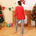 thumbnail image 4 of URMAGIC Matching Family Sleepwear Sets Christmas Pajamas with Cute Bear and Plaid Printed Long Sleeve Tee and Bottom Loungewear, 4 of 11