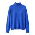 thumbnail image 6 of Women's Mock Neck Sweatshirt Sweater Long Sleeve Loose Comfy Soft Knit Pullover Casual Basic Tops, 6 of 7