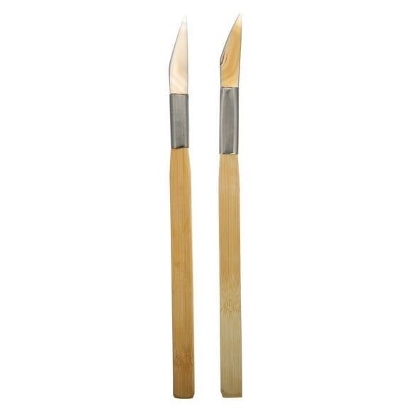 Weiweiguan 2 Pcs Poignée en Bois Agate Bricolage Or Argent Outil de Polissage de Bijoux