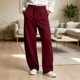 thumbnail image 6 of MLCDZ Fall Sweatpants for Women Baggy Wide Leg Lounge Casual Pajama Sweat Pants Drawstring Elastic Waist Workout Golf Gym Trousers with Pockets, 6 of 8