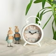 thumbnail image 2 of Old Style Alarm Look White Framed Table Wall Clock, 2 of 2