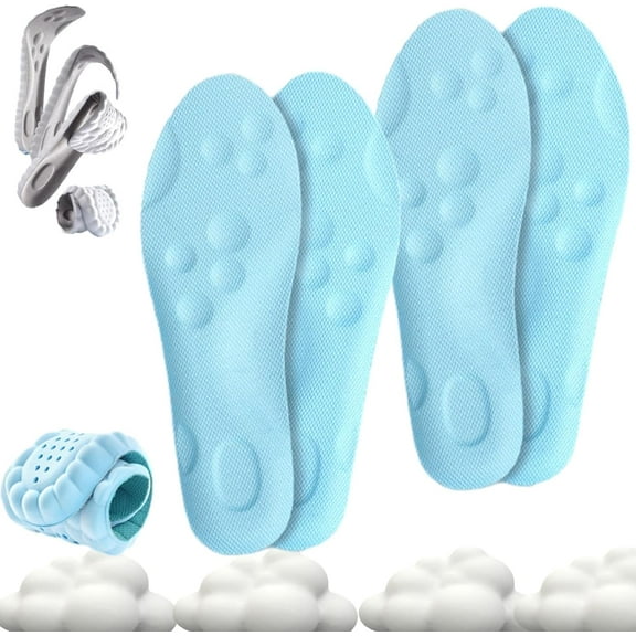 Steppers Insoles for Men & Women,Steppers Massage Insoles,Soft Cushioned Arch Support Insoles with Memory Foam for All-Day Wear Comfort, Trim to Fit