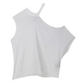 thumbnail image 1 of RTA Women's Faze White Axel Ribbed Cutout T-Shirt Graphic - L, 1 of 2