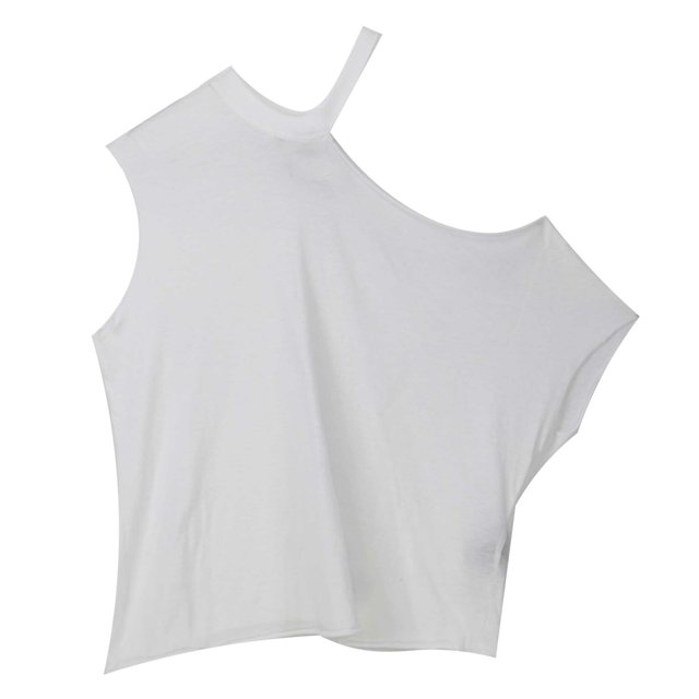 RTA Women's Faze White Axel Ribbed Cutout T-Shirt Graphic - L