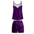 thumbnail image 4 of FAIWAD Women 2 Pajama Piece Sleeveless See Through Lace Camisoles and Elastic High Waist Shorts, 4 of 6