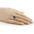 thumbnail image 3 of Gem Stone King 925 Sterling Silver Blue Simulated Sapphire and White Topaz Women's Ring (3.52 Cttw, Available 5,6,7,8,9), 3 of 4