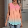 thumbnail image 3 of Qwertyu Womens Tank Tops V Neck Ruched Cute Summer Tops Loose Fit Casual Sleeveless Beach Vacation Clothes for Woman 2026 Pink L, 3 of 6