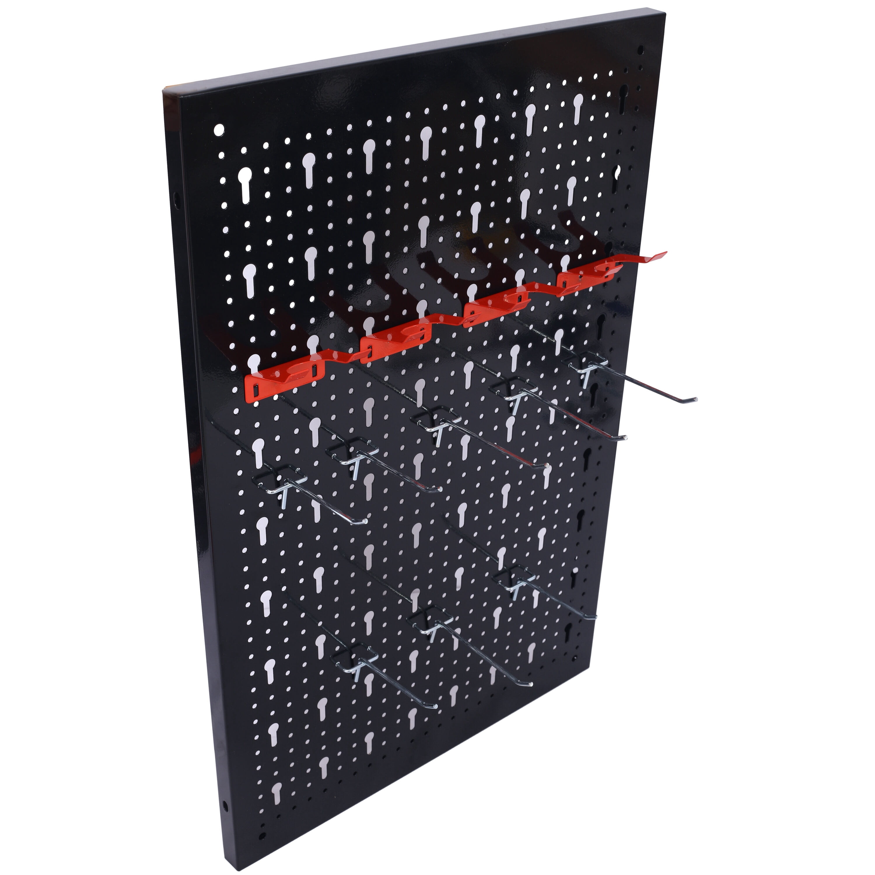 4ft Metal Pegboard Wall Organizer Kit - Heavy Duty 132LB Capacity Tool Storage System with 3 Panels, Hooks & Accessories for Garage, Workshop (Black)