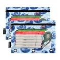 thumbnail image 2 of 2 Pack Pencil Bag 9.84x6.1 Inch 3-Ring Page Turning Folder Zipper Pencil Case Pencil Bag Page Turning File BagBlue Blueberry, 2 of 6