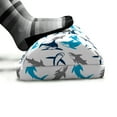 thumbnail image 5 of Shark Foot Rest, Retro Style Different Abstract Silhouettes of Dangerous High Seas, Non-Slip Backing Adjustable Ergonomic Memory Foam Leg Support for Office, Blue Navy Blue Grey, by Ambesonne, 5 of 5