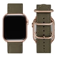 thumbnail image 2 of WFEAGL Apple Watch Band Genuine Leather iWatch Replacement Strap 38mm 40mm Green/Rose Gold, 2 of 9