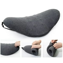 Memory Foam Lumbar Support Pillow for Sleeping - Lower Back Pain Relief Cushion for Office Chair, Car, Bed & Pregnancy, Ergonomic Waist Pillow for Side Sleepers-Dark Gray