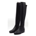 thumbnail image 2 of Michael KORS Womens Black Round Toe Stacked Heel Zip-up Leather Boots 8, Riding Boots, 2 of 6