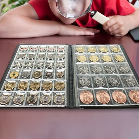 

10 Pages Coin Album Coin Collectors Coin Holder Album Coin Collection Book Convenient To Use 250 Pockets Coin Album For Badges For Medals For Coins Black Brown Red