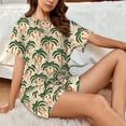 thumbnail image 4 of Picia palm tree Asian leopard Pattern Pajamas Sets for Women Soft Short-Sleeved Pjs with Lounge Shorts Two Piece Sleepwear-Medium, 4 of 6