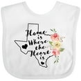 thumbnail image 3 of Inktastic Texas Home is Where The Heart is with Watercolor Floral Girls Baby Bib, 3 of 4