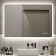 thumbnail image 3 of STARLEAD 40"x28" LED Bathroom Mirror with Bluetooth, Anti-Fog, 3 Color Dimmable Light, Tempered Glass, Wall-Mounted, 3 of 7