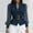 Dark Blue, variant on Womens Summer Tops Elegant Slim Belted Mesh Panel Long Sleeve Solid Blouse Shirts for Women Blue L
