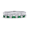 thumbnail image 2 of BERRICLE Sterling Silver Vintage Inspired Art Deco Wedding Rings Baguette Cut Cubic Zirconia CZ Eternity Ring Set for Women, Rhodium Plated Size 6, 2 of 11