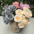 thumbnail image 2 of 10 rosas 2 ramo de simulación decoración del hogar flores falsas accesorios de boda sosteniendo flores simulación, 2 of 6