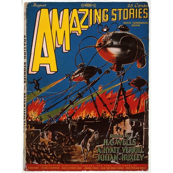 Magazine Cover, 1926. /Nfor An American Science Fiction Magazine. Cover By Frank R. Paul. Poster Print by (24 x 36)