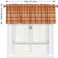 thumbnail image 4 of Orange Plaid Kitchen Curtains Simple Style 54"x18" Fall Thanksgiving Window Valances Autumn Farmhouse Window Treatment Rod Pocket Valances for Living Room Bedroom Decor, 4 of 7