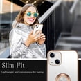 thumbnail image 5 of Compatible with iPhone 14 Plus 5g Case Slim Thin with Ring Stand Metal Electroplated Soft Flexible Tup Frame Full Body Shock-Absorption Bumper Hard Back Mobile Cover-White, 5 of 18