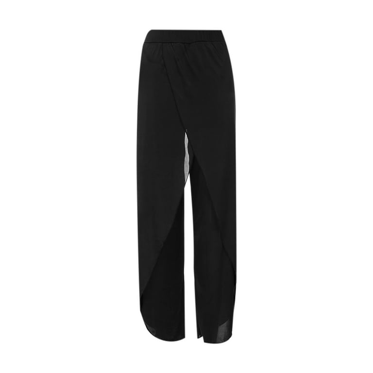 TownCat Women's Casual Yoga Pants Loose Pants Ladies Athletic Pants Comfy Leg  Pants Tie Pants (XXL, Black)