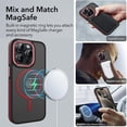 thumbnail image 4 of JTCASES for iPhone 14 Pro Magnetic Case Support Wireless Charging, Car Mount, Thin Lightweight Rugged Shockproof Shell Anti-yellow Clear Silicone Frame, Red, 4 of 7