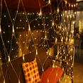 thumbnail image 3 of Net Mesh String Lights Waterproof, 192 Light Bulbs, 8 Lighting Modes, for Indoor Outdoor, Curtain, Christmas Tree, Bush, Party, Wedding, Fairy, Wall Decorative (9.8 ft x 6.6 ft, Warm White), 3 of 7