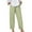 Green, variant on Women's Drawstring Waist Straight Leg Linen-like Cropped Pants Plus Size Casual Ankle Length Trousers Comfortable Lounge Pants S-5XL
