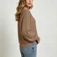 thumbnail image 5 of Women's Long Sleeve Solid Color Shirts Oversized Batwing Knit Tops Crew Neck Casual and Trendy Pullover Top Winter Fashion Outfits, 5 of 9