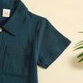 thumbnail image 5 of Baby Boy Clothes Set Button-Down Shirt Tops + Cotton Linen Shorts Summer Outfit with Pockets, 5 of 6