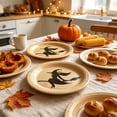 thumbnail image 5 of 16 Pcs Halloween Witch Silhouette Disposable Paper Plates 7 Inch, Spooky Party Tableware for 16 Guests, Halloween Birthday Party Supplies Decorations, 5 of 7