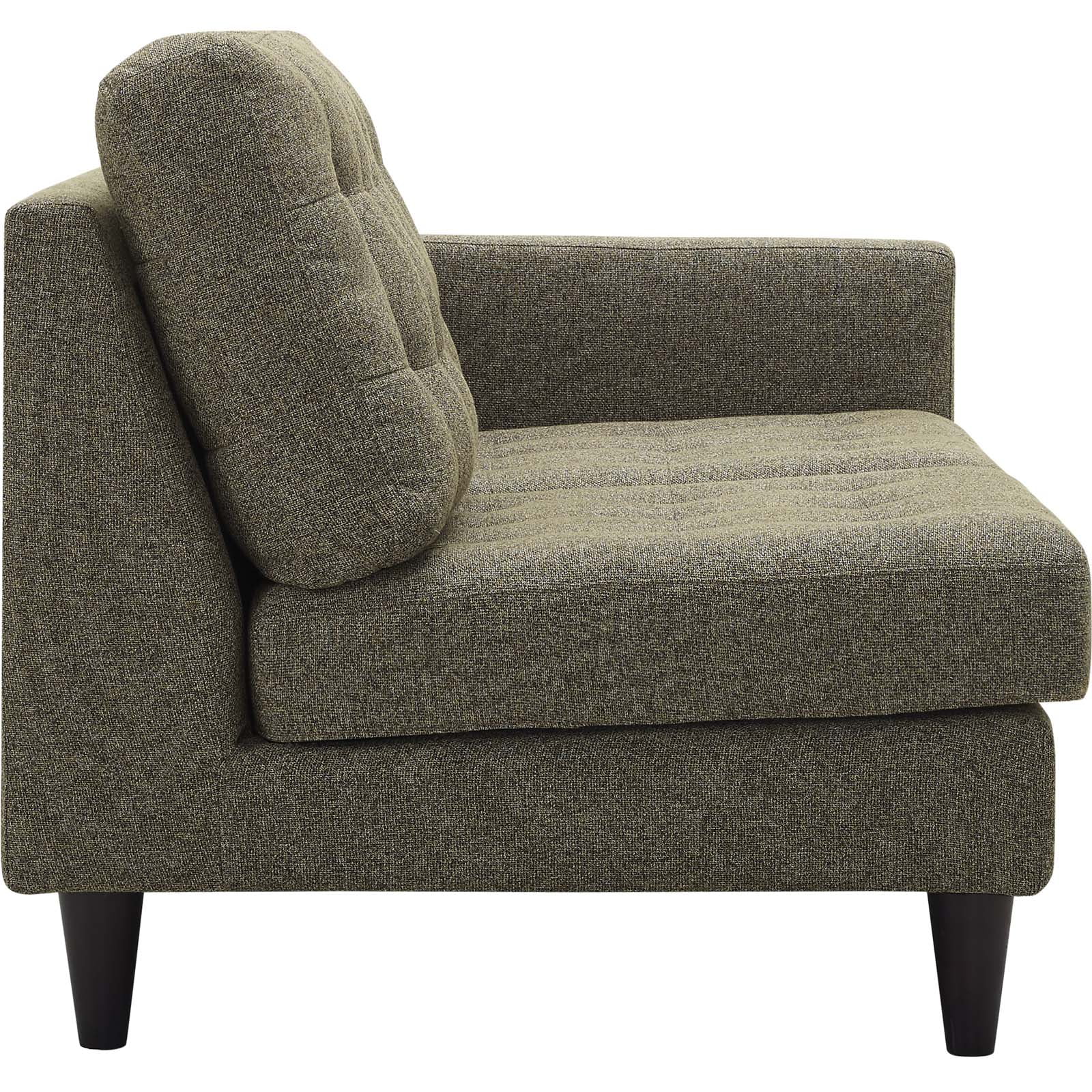 Modway Empress Right-Facing Upholstered Fabric Loveseat in Oatmeal