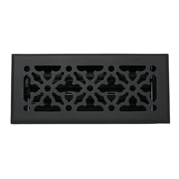 Madelyn Carter Contemporary Gothic Style Vent Cover, Solid Cast Aluminum Interior, Controls Air Flow, 4 x 14 inches (Overall Face: 5.25 x 15.5 inches), Matte Black