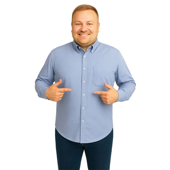 Big Kong camisa manga larga azul cielo ropa oversize caballero vestir