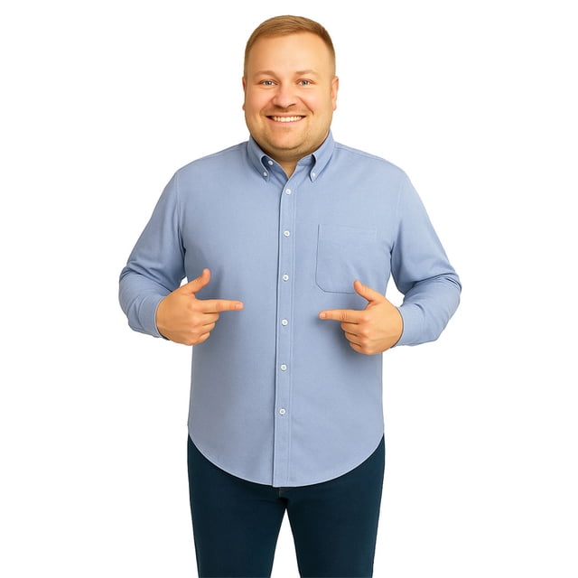 Big Kong camisa manga larga azul cielo ropa oversize caballero vestir