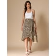 thumbnail image 2 of DARING DIVA Women's Tie Front Split Floral Wrap Midi Skirts S Khaki, 2 of 6