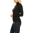 thumbnail image 3 of Women's Casual Solid Long Sleeve Fitted Turtleneck Sweater Top, 3 of 5