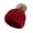 Red, variant on Women's Winter Knit Hat with Detachable Satin Lined for Hair Shield Loose Knit Hat White