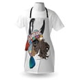 thumbnail image 3 of Llama Apron Alpaca with an Ethnic Colorful Hat Peruvian Sketch Style Animal Abstract Pattern, Unisex Kitchen Bib Apron with Adjustable Neck for Cooking Baking Gardening, Multicolor, by Ambesonne, 3 of 3