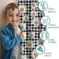 thumbnail image 3 of Blackout Kids Curtains,Black Daisy Flower Checkered Pattern Childrens Insulated Curtains Set Of 2,Bedroom Essentials,Toddler Room Decor 52"x84", 3 of 5