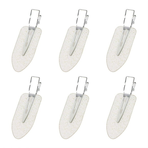 Mini Skater - 6 pinzas para el pelo sin doblar, pinzas para maquillaje, pinzas para rizos, pinzas para el pelo sin arrugas, para peinado, flequillo, ondas, peinado, peluquería (transparencia con purpu