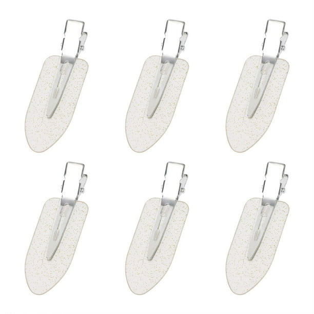 Mini Skater - 6 pinzas para el pelo sin doblar, pinzas para maquillaje, pinzas para rizos, pinzas para el pelo sin arrugas, para peinado, flequillo, ondas, peinado, peluquería (transparencia con purpu