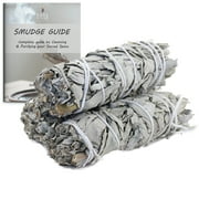 Soul Sticks California White Sage Pack of 3 Bundles & Smudge Guide for Smudging and Cleansing