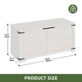 thumbnail image 3 of Uforic 39.4" Farmhouse Storage Chest, Storage Bench with 2 Safety Hinges, Retro Wooden Storage Organizer, Shoe Bench - White, 3 of 11